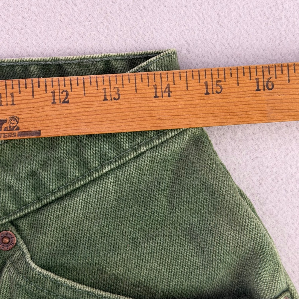Vintage 90s Levi's 580 Baggy Jean Shorts Mens 30 Green Denim Orange Tab USA Made - Picture 9 of 12